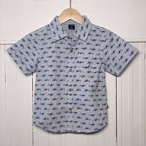 NAUTICA NWOT Boys Short Sleeve Marlin Fish Print Button Down Shirt